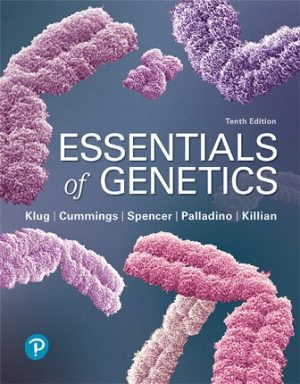 Essentials of Genetics 10E Klug TEST BANK