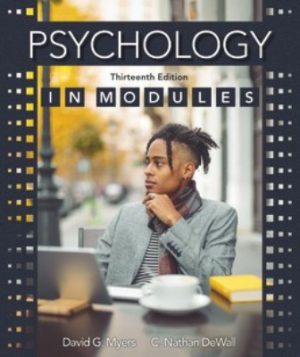 Psychology in Modules 13E Myers TEST BANK